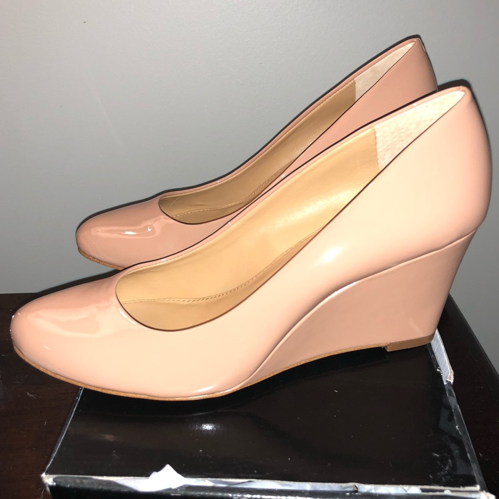 JCrew Sylvia Patent Wedges size 8 1/2 NIB